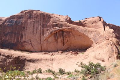 Scenic view of desert against clear sky