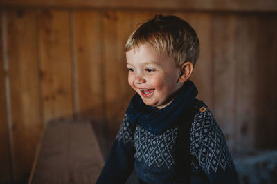 Portrait of cute boy smiling