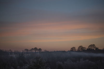 Scenic view of landscape against sky during sunset