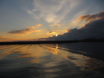 Scenic view of sea at sunset