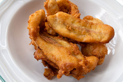 High angle view of food in plate