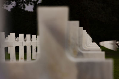 White image of cemetery