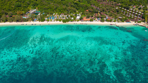 View of swimming pool in sea