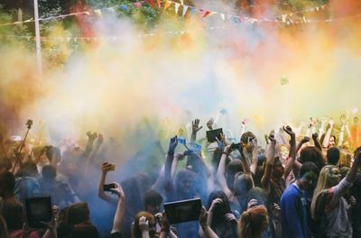 Crowd enjoying music concert