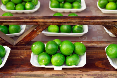 High angle view of fruits on table