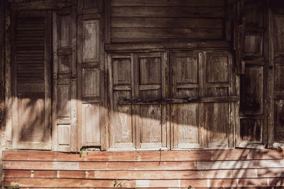 Full frame shot of old wooden house