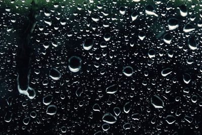 Close-up of water drops on glass
