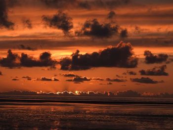 Scenic view of dramatic sky over sea