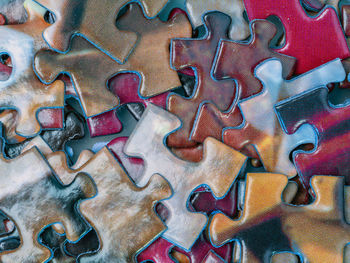 High angle view of cookies on table