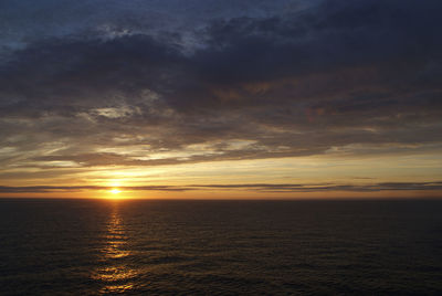 Scenic view of sea at sunset