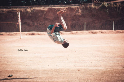 Full length of man playing