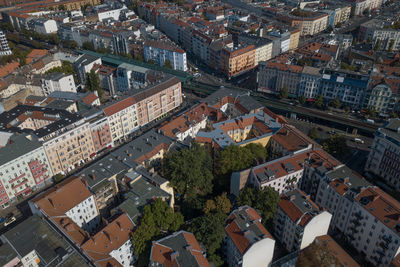 High angle view of townscape