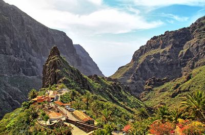 Scenic view of mountains against sky