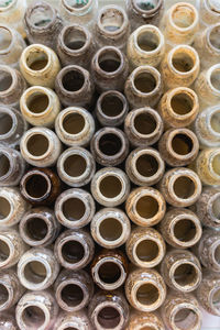 Full frame shot of stacked stack