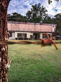 Built structure with trees in background