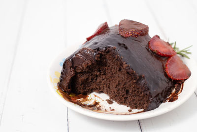 Close-up of cake in plate