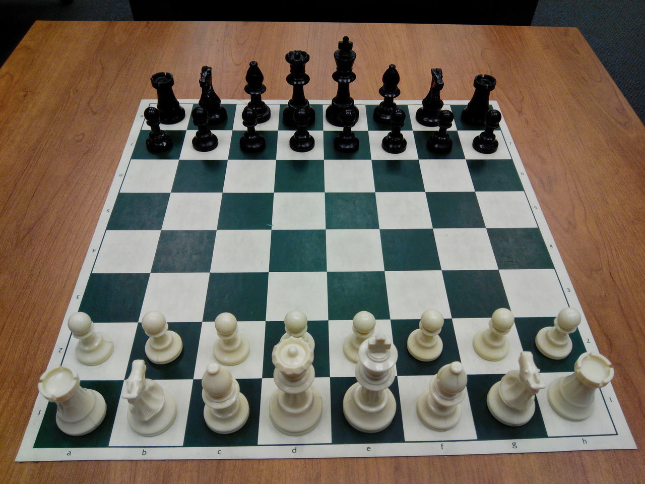 HIGH ANGLE VIEW OF CHESS PIECES