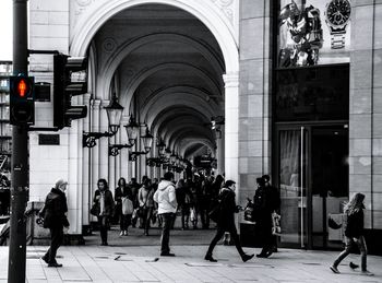 Woman walking in city