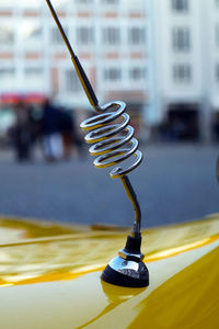 Close-up of yellow vintage car