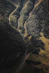 High angle view of river flowing through land