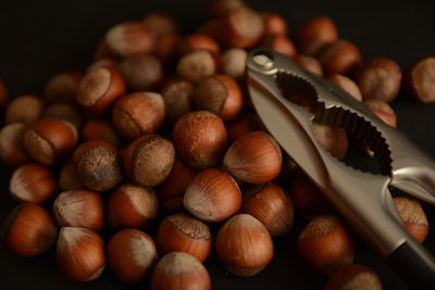 Hazelnuts with nutcracker