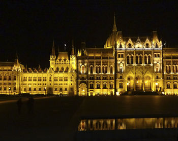 View of buildings at night