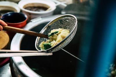 Close-up of soup in bowl