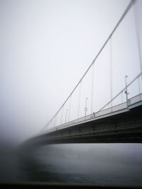 Suspension bridge against clear sky