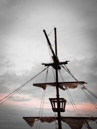 Low angle view of sailboat against sky