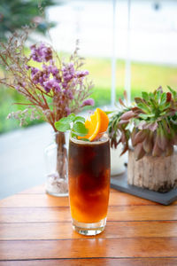 Close-up of drink on table