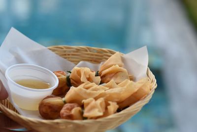 Close-up of food in bowl on table