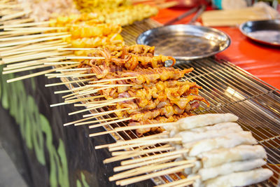 High angle view of food on table