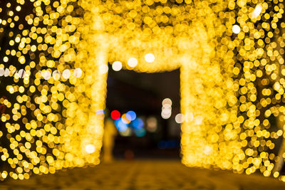 Defocused image of illuminated lights