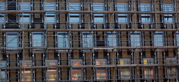 Low angle view of building at construction site