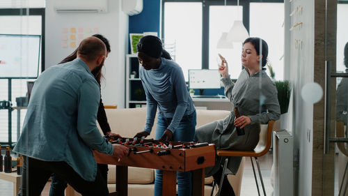 Business colleagues working at office