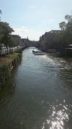 View of canal in city