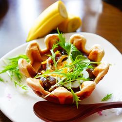 Close-up of fresh food in plate