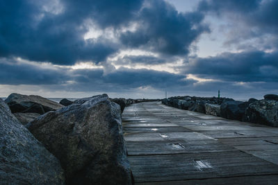 Walkway against sky