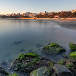 Sines beach at sunset in portugal