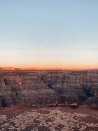 Aerial view of landscape during sunset