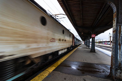 Train at railroad station platform