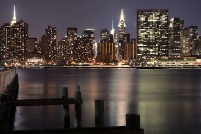 City lit up at night