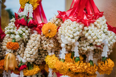 Close-up of various flowers for sale at market