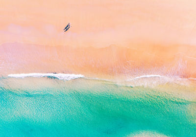 Low angle view of man surfing in sea