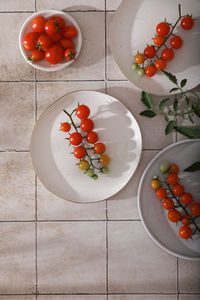 High angle view of food on table