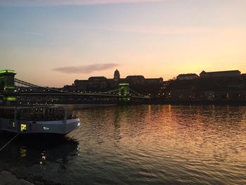 View of river at sunset