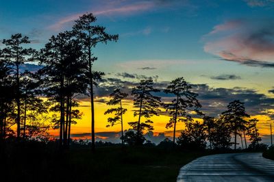 Scenic view of landscape against sky at sunset