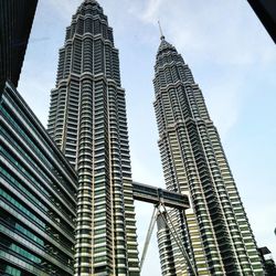 Low angle view of modern buildings against sky