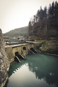 Bridge over river against sky