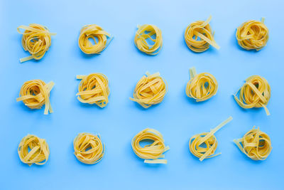 High angle view of food against white background